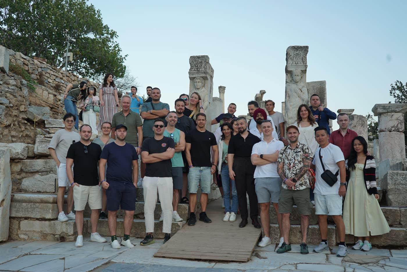 The full mastermind group gathered at the ancient city of Ephesus